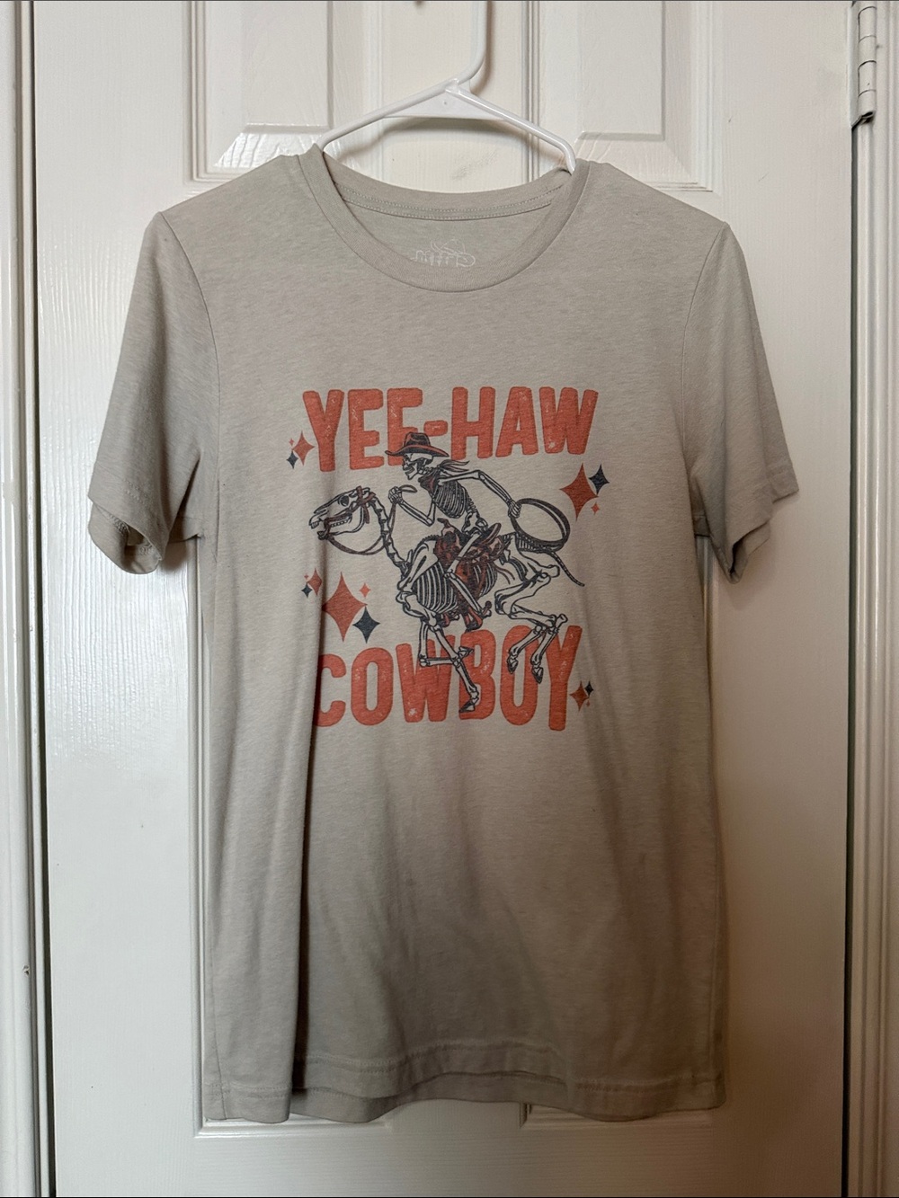 Yee-Haw Cowboy Graphic Tee - Light Gray